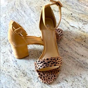 CL by Laundry Block Heel Leopard Sandals